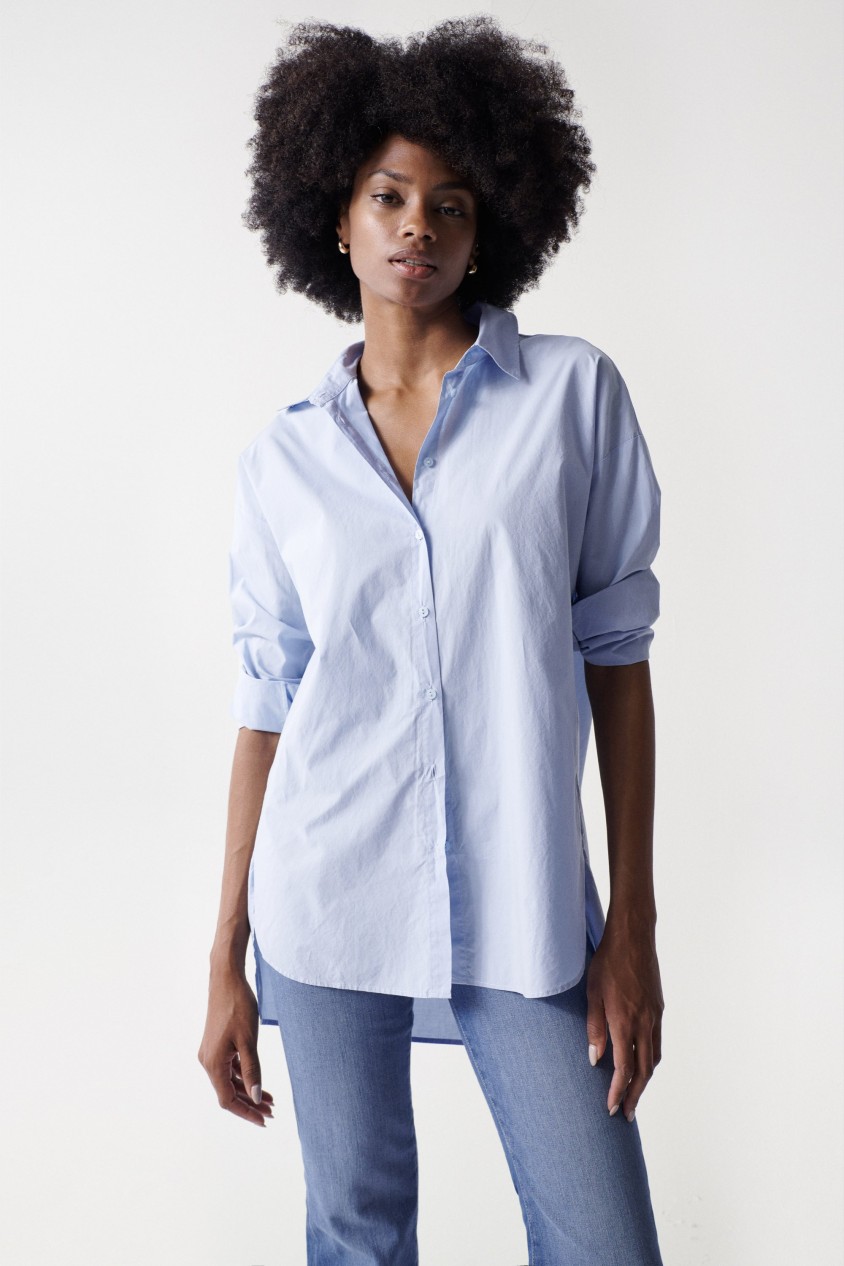 CAMISA OVERSIZE DE POPELINA