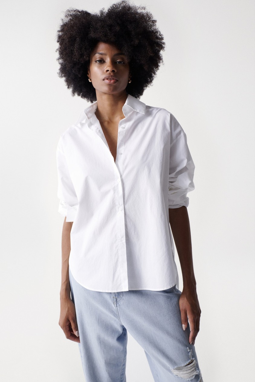 POPLIN SHIRT WITH KNOT DETAIL