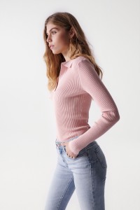 PULL COL POLO EN MAILLE CTELE