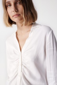 SATIN BLOUSE WITH RUCHED EFFECT