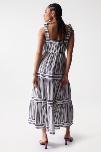 STRIPED DRESS WITH RUFFLES