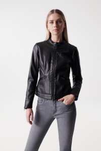 SLIM LEATHER EFFECT JACKET