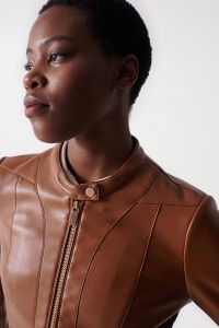 SLIM LEATHER EFFECT JACKET