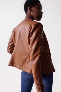 SLIM LEATHER EFFECT JACKET