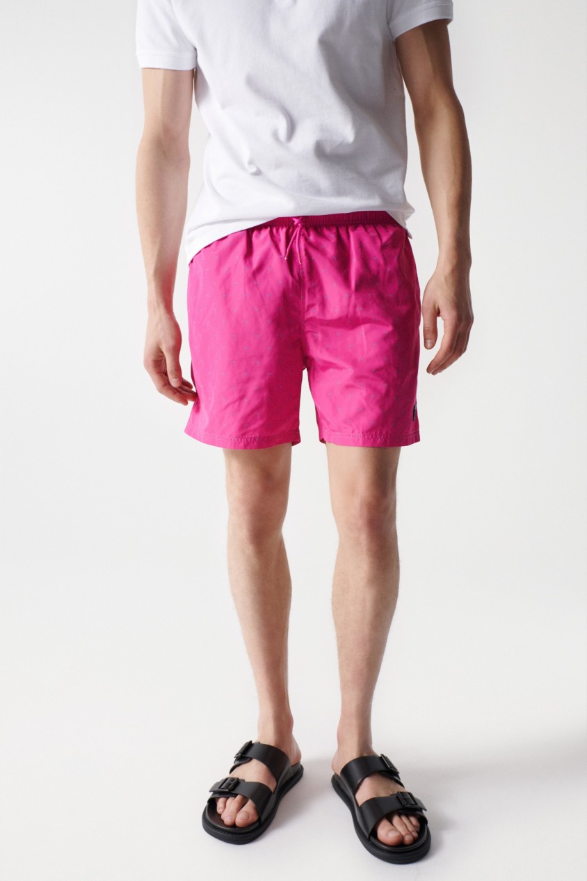 PRINT DESIGN SWIMMING SHORTS WITH DRAWSTRING