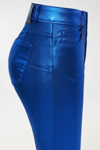 DESTINY PUSH UP TROUSERS WITH BLUE COATING MADALENA ABECASIS