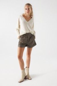 LEATHER EFFECT SHORTS