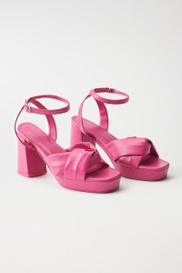 PINK, HIGH-HEELED SANDALS