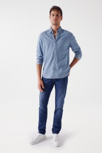 CHEMISE EN DENIM COUPE DROITE