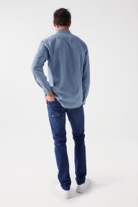 CHEMISE EN DENIM COUPE DROITE