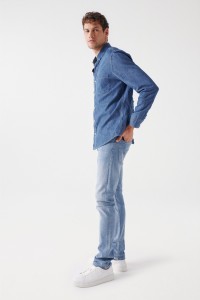 CHEMISE EN DENIM COUPE DROITE