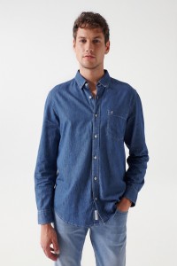 CHEMISE EN DENIM COUPE DROITE