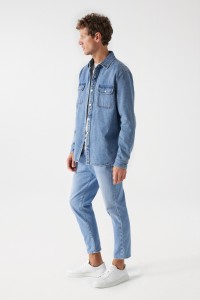 REGULAR DENIM-HEMDJACKE