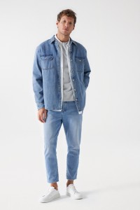 REGULAR DENIM-HEMDJACKE