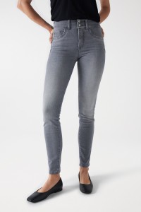 JEANS SECRET PUSH IN SKINNY COM BRILHANTES