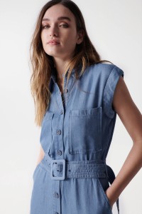 LIGHTDENIM JUMPSUIT WITH BELT