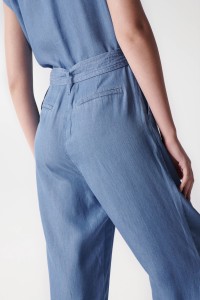 LIGHTDENIM JUMPSUIT WITH BELT