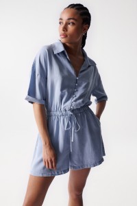 SHORT LIGHTDENIM JUMPSUIT