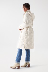 LONG PADDED COAT WITH BELT