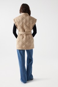 PADDED GILET WITH BELT