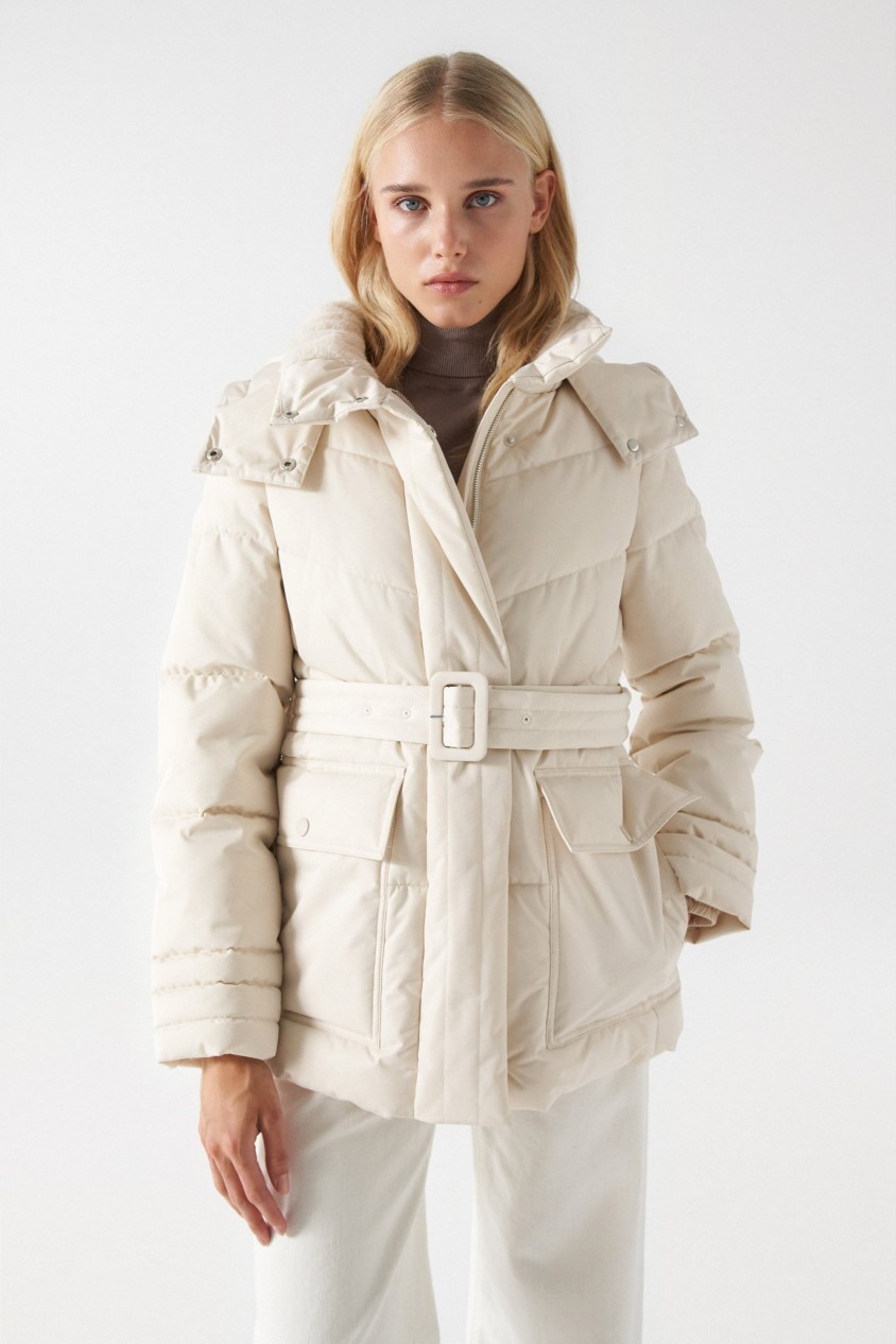 CHAQUETA PUFFER CON CINTURN