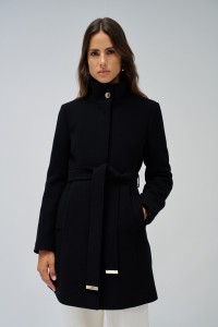 MANTEAU GRACE EN TISSU AVEC CEINTURE