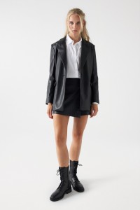 LEATHER EFFECT SKORT