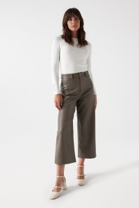 LEATHER EFFECT TRUE MARINE TROUSERS