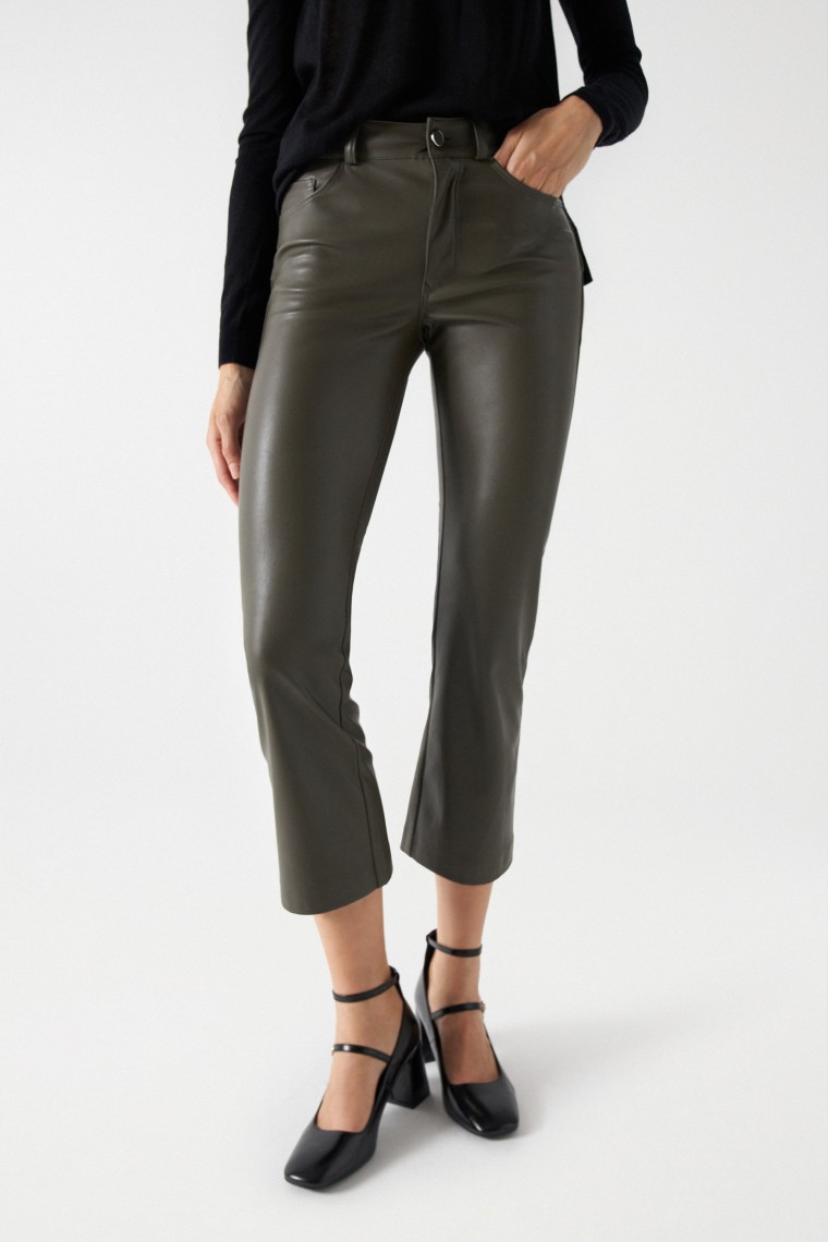 LEATHER EFFECT DESTINY PUSH-UP TROUSERS