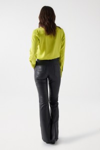 LEATHER EFFECT FAITH PUSH IN TROUSERS