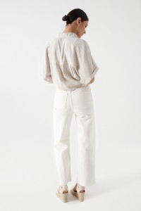 LINEN SHIRT WITH FRONT KNOT