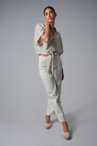 LINEN SHIRT WITH FRONT KNOT