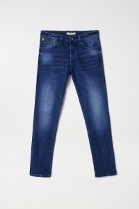 JEANS SLIM COM ZIPPER NO BOLSO