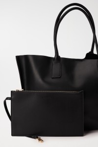 LEATHER EFFECT TOTE BAG