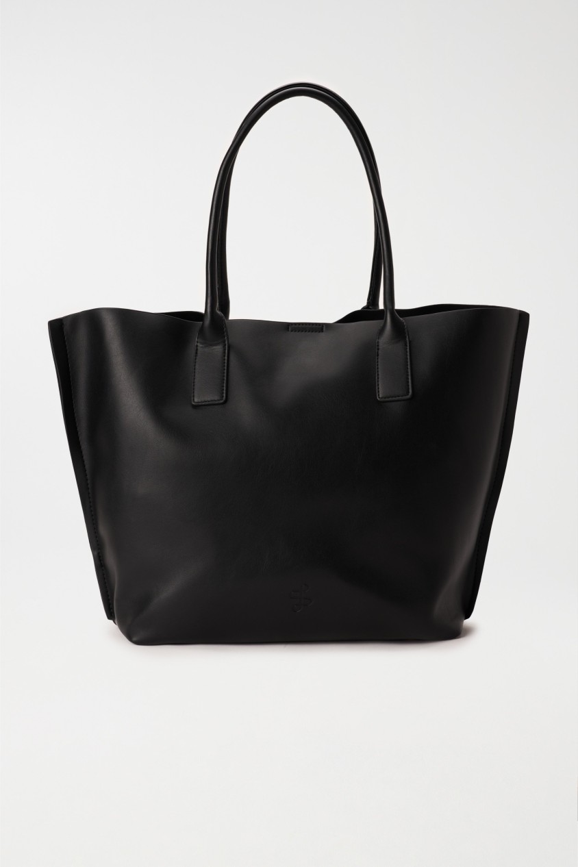 TOTE BAG MIT LEDER-EFFEKT