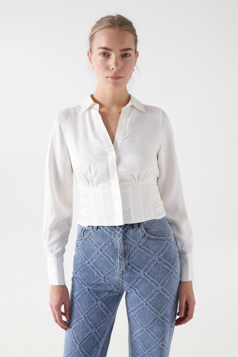 SHORT SATIN-FEEL SHIRT