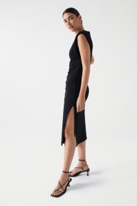 MIDI DRESS WITH SHOULDER PADS