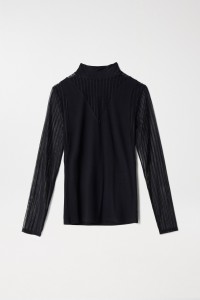 PULLOVER MIT TRANSPARENTEN EINSTZEN