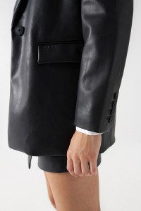 LEATHER EFFECT BLAZER