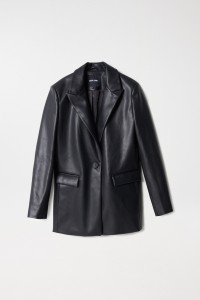 LEATHER EFFECT BLAZER