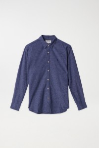 BLUE SHIRT WITH TEXTURED EFFECT