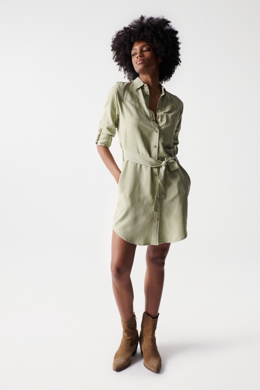 LIGHTDENIM SHIRT DRESS