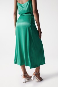 SATIN-FEEL MIDI SKIRT