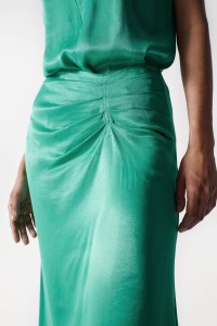 SATIN-FEEL MIDI SKIRT