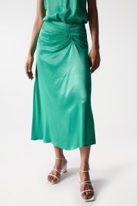 SATIN-FEEL MIDI SKIRT