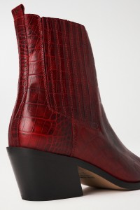 LEATHER ANKLE BOOTS WITH TEXTURED EFFECT