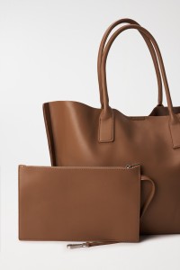 LEATHER EFFECT TOTE BAG