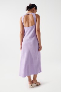 LINEN DRESS WITH BACK OPENING