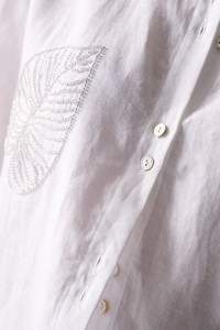 LINEN SHIRT WITH BEAD DETAILS