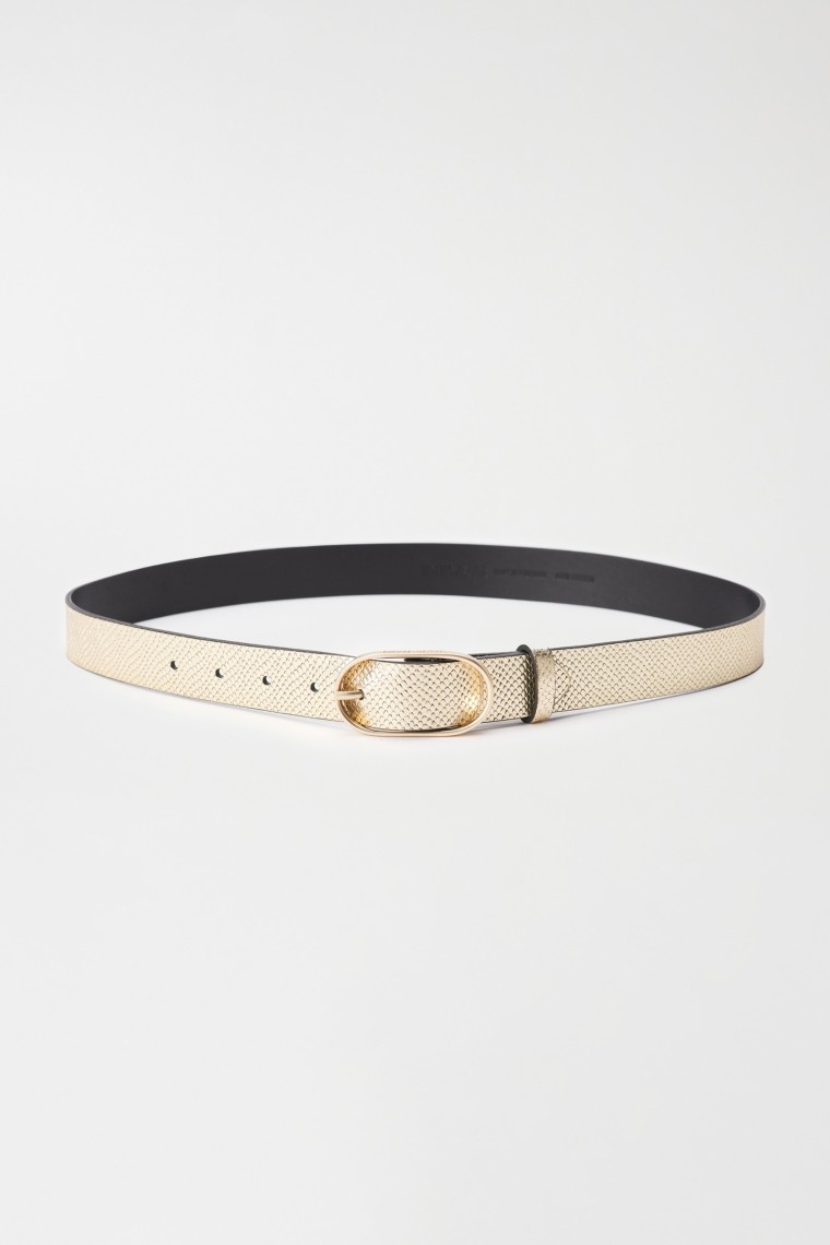 CROCODILE EFFECT LEATHER BELT